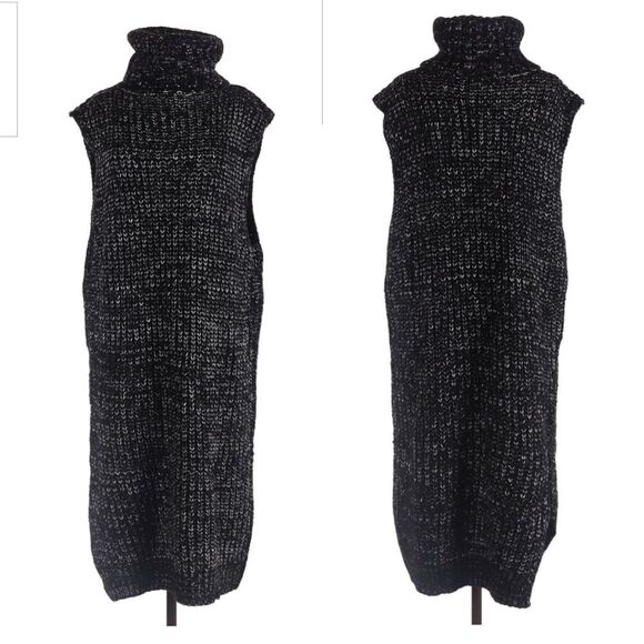 NWT POL December Nights Marled Sleeveless Turtleneck Midi Sweater Dress L - Picture 8 of 8